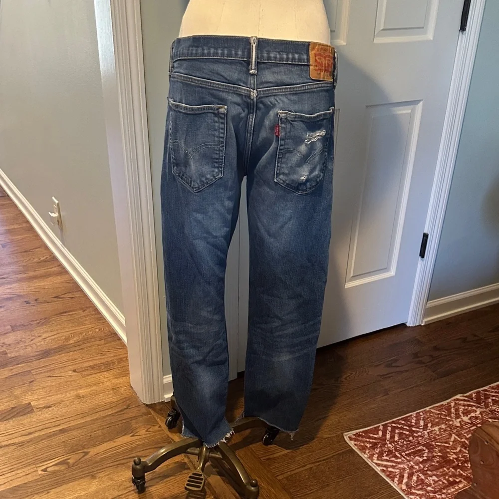 Vintage Levi’s Distressed Blue Jeans Denim Style 502 Sz 34x34 - Picture 5 of 10